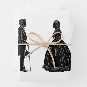 abraham lincoln mary todd lincoln silhouet inpakpapier vel