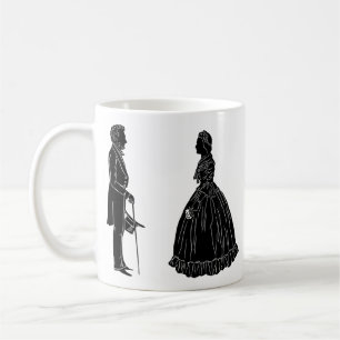 abraham lincoln mary todd lincoln silhouet koffiemok