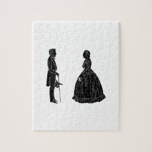 abraham lincoln mary todd lincoln silhouet legpuzzel