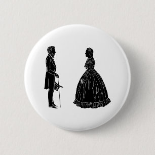 abraham lincoln mary todd lincoln silhouet ronde button 5,7 cm