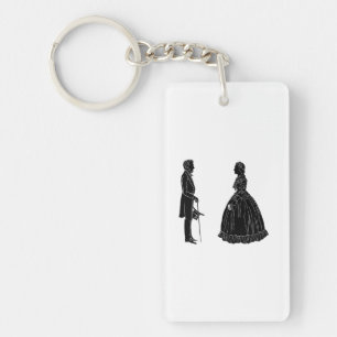 abraham lincoln mary todd lincoln silhouet sleutelhanger