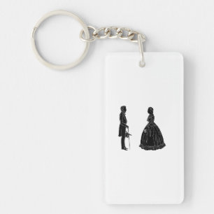 abraham lincoln mary todd lincoln silhouet sleutelhanger