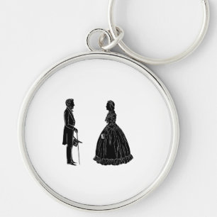 abraham lincoln mary todd lincoln silhouet sleutelhanger