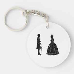 abraham lincoln mary todd lincoln silhouet sleutelhanger