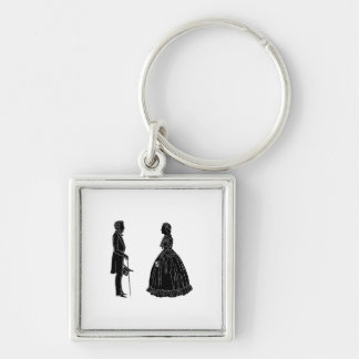 Abraham Lincoln Mary Todd Lincoln Silhouette Sleutelhanger