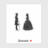 Abraham Lincoln Mary Todd Lincoln Silhouette Sticker (Vel)