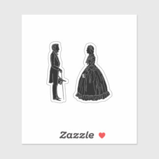 Abraham Lincoln Mary Todd Lincoln Silhouette Sticker