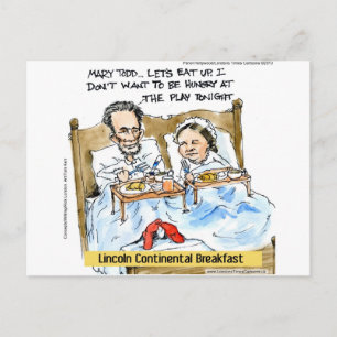 Abraham Lincoln & Mary Todd Ontbijt in Bed Briefkaart