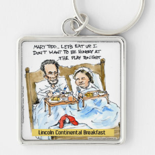 Abraham Lincoln & Mary Todd Ontbijt in Bed Sleutelhanger
