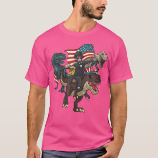 Abraham Lincoln Merica T Rex 4th of July Verenigde T-shirt