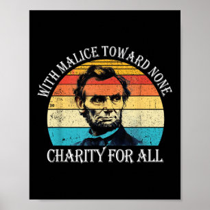Abraham Lincoln Met Naastenliefde Voor Iedereen 4d Poster