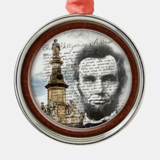 Abraham Lincoln Metalen Ornament (Voorkant)