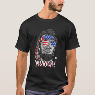 Abraham Lincoln Murica Amerikaanse vlag 4 juli T-shirt