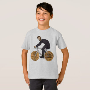 Abraham Lincoln op een bike met Penny Wheels T-shirt