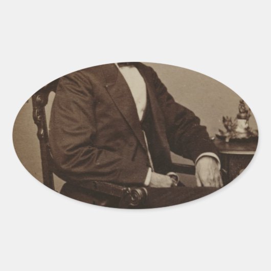 Abraham Lincoln Ovale Sticker (Voorkant)