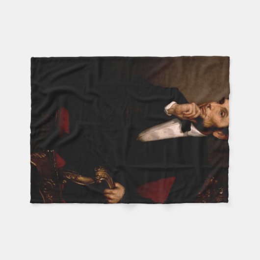 Abraham Lincoln Portrait George Peter Healy Fleece Deken (Voorkant (Horizontaal))