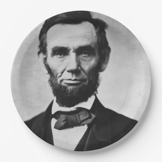 Abraham Lincoln Portrait Papieren Bordje (Voorkant)