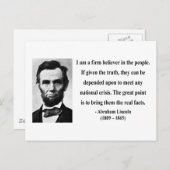 Abraham Lincoln Quote 14b Briefkaart (Voorkant / Achterkant)