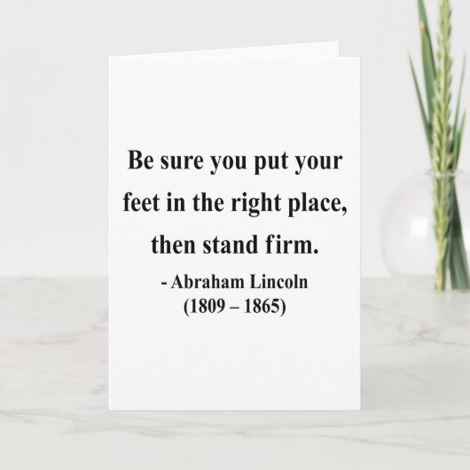 Abraham Lincoln Quote 16a Kaart (Voorkant)