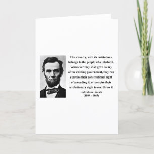 Abraham Lincoln Quote 9b Kaart