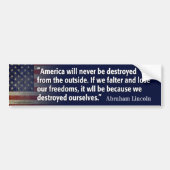 Abraham Lincoln Quote Bumpersticker (Voorkant)
