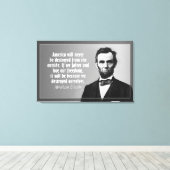Abraham Lincoln Quote over Amerika Canvas Afdruk (Insitu (Houten vloer))