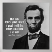 Abraham Lincoln Quote over succes Poster (Voorkant)