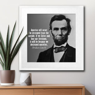 Abraham Lincoln Quote over vrijheid Poster