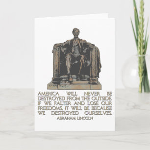 Abraham Lincoln Quote: We hebben onszelf verwoest Kaart