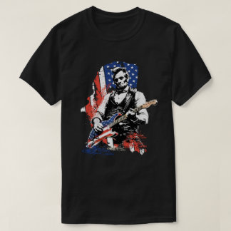 Abraham Lincoln Rockster | Patriottische Vlag van  T-shirt
