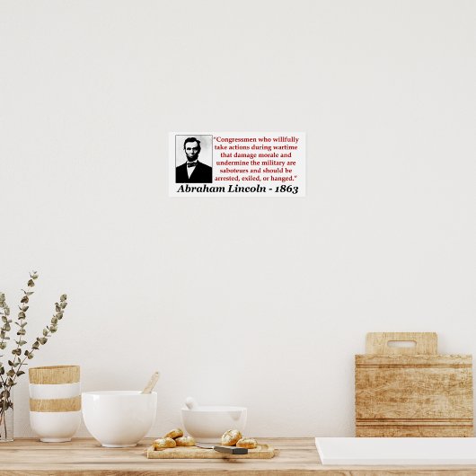 Abraham Lincoln: Saboteurs moeten.. Poster (Keuken)