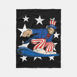Abraham Lincoln Snowboarden Grappig 4th of July Sn Fleece Deken