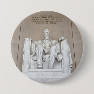 Abraham Lincoln Statue Ronde Button 7,6 Cm