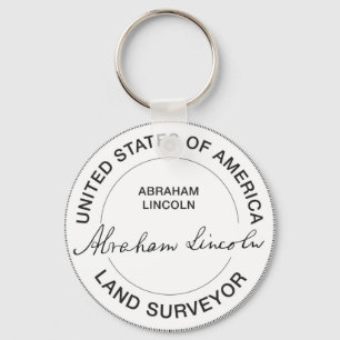 Abraham Lincoln US Land Surveyor Seal Sleutelhanger