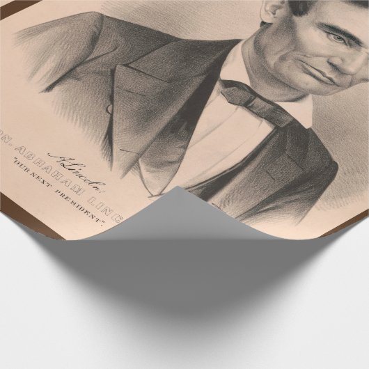 Abraham Lincoln Verkozen President 1860 Lithograaf Cadeaupapier (Hoek)