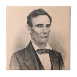 Abraham Lincoln Verkozen President 1860 Lithograaf Tegeltje