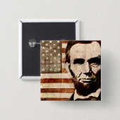Abraham Lincoln Vierkante Button 5,1 Cm (Voorkant /achterkant)