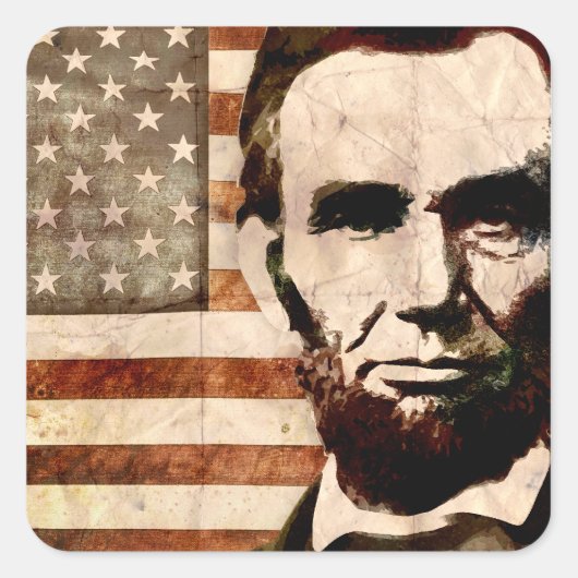Abraham Lincoln Vierkante Sticker (Voorkant)