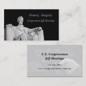 Abraham Lincoln Visitekaartje (Voorkant / Achterkant)