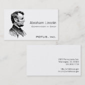 Abraham Lincoln Visitekaartje (Voorkant / Achterkant)