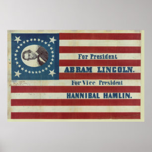 Abraham Lincoln voorzitterschap Campaign Banner Fl Poster