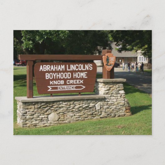 Abraham Lincoln's Boyhood Home Sign, Knob Hill, KY Briefkaart (Voorkant)