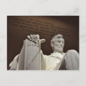 Abraham Linoln-standbeeld, inscriptie, National Ma Briefkaart (Voorkant)