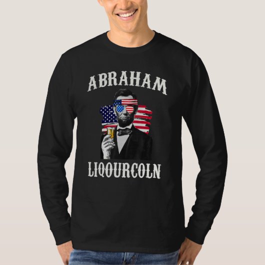 Abraham Liqourcoln 4 juli Drink T-shirt (Voorkant)