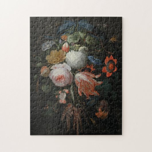 Abraham Mignon - een hellend pakket van bloemen pr Legpuzzel (Verticaal)