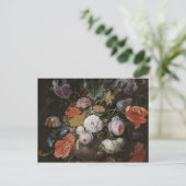 Abraham Mignon - still met bloemen en een Wat Briefkaart (Staand voorkant)