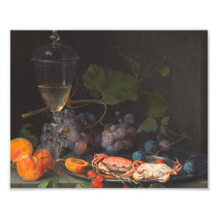 Abraham Mignon - stilstaand leven met krabben Foto Afdruk