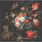 Abraham Mignon The Overdraaid Bouquet. Floral Sticker (Voorkant)