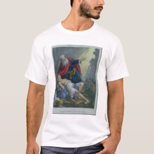 Abraham offrant vers le haut de son fils Isaac,