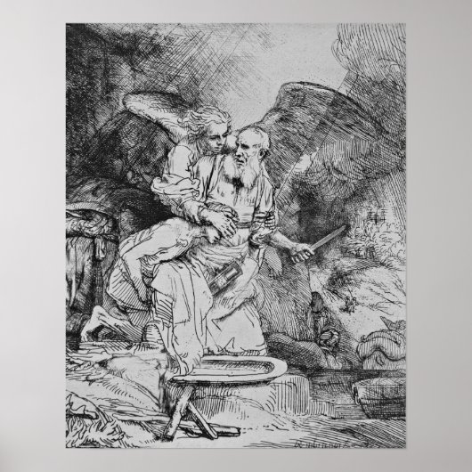 Abraham's Sacrifice - Rembrandt - c1655 Poster (Voorkant)